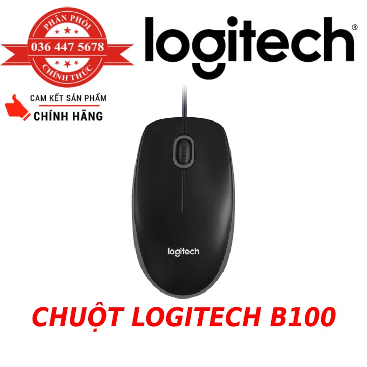 Chuột Có Dây Logitech B100 CHÍNH HÃNG, bảo hành 12 tháng