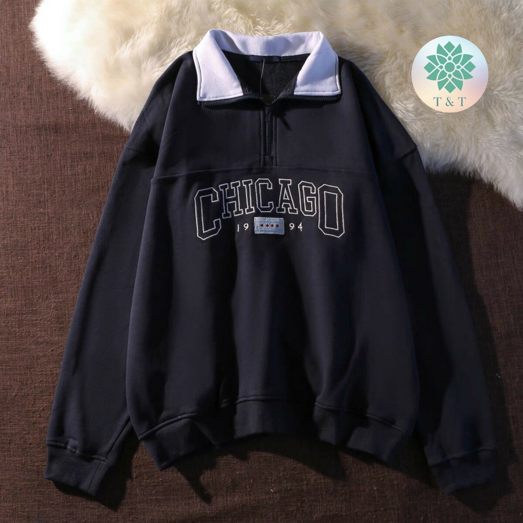 Áo sweater thêu chữ khóa cổ cá tính | BigBuy360 - bigbuy360.vn