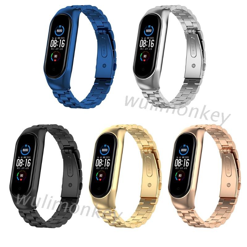 Dây Đeo Thay Thế Chất Liệu Kim Loại Dạng Lưới Thời Trang Cho Xiaomi Mi Band 6 Mi Band 5