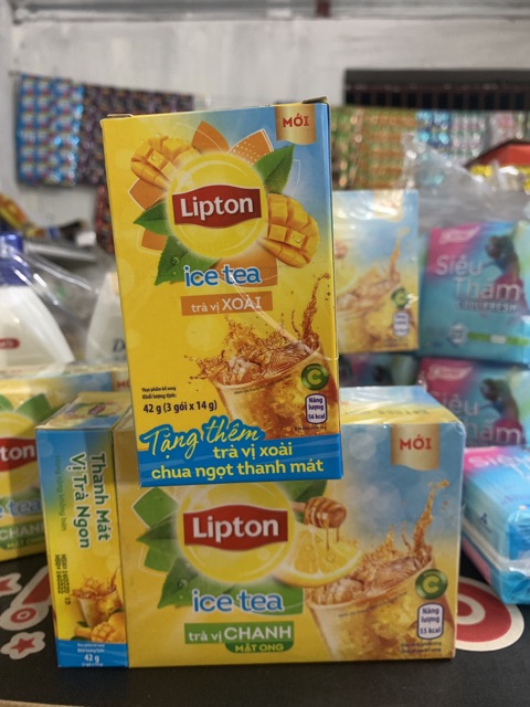 TRÀ LIPTON ICE TEA CHANH MẬT ONG 224g 16 gói x 14g tặng trà xoài