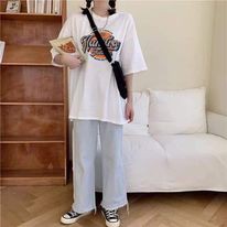 [Có size từ 28kg-90kg] áo thun nữ size nhỏ,  form rộng tay lỡ phông dáng rộng unisex, ulzzang, vải cotton