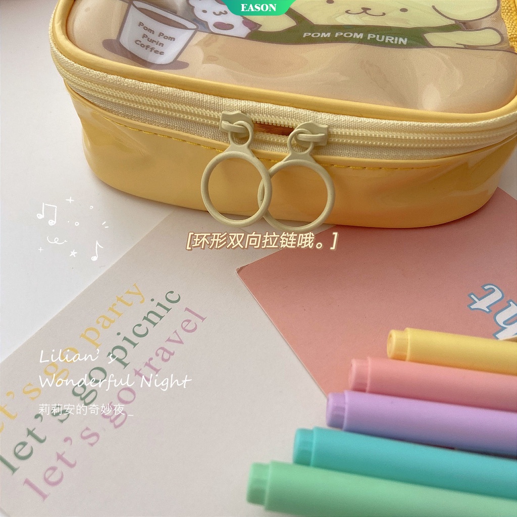 SANRIO Túi Đựng Mỹ Phẩm Nhiều Ngăn Chống Thấm Nước Họa Tiết Hoạt Hình Hello Kitty