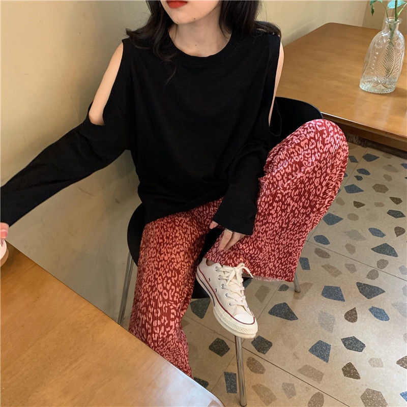 Quần dài ống rộng họa tiết da báo năng động sành điệu dành cho nữ