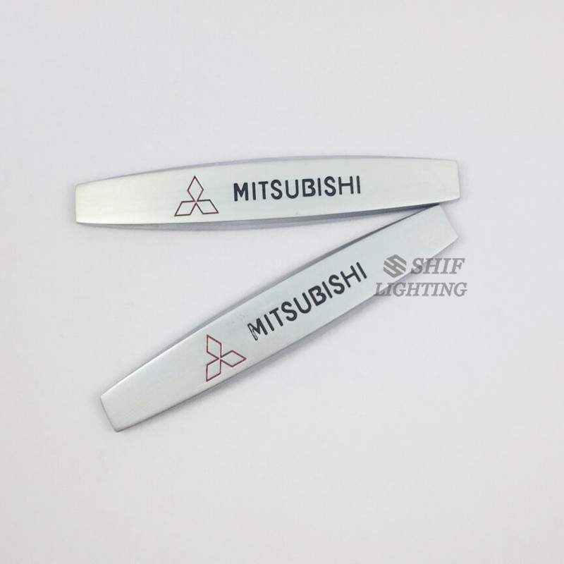 Bộ 2 hình dán kim loại logo trang trí cho xe hơi Mitsubishi