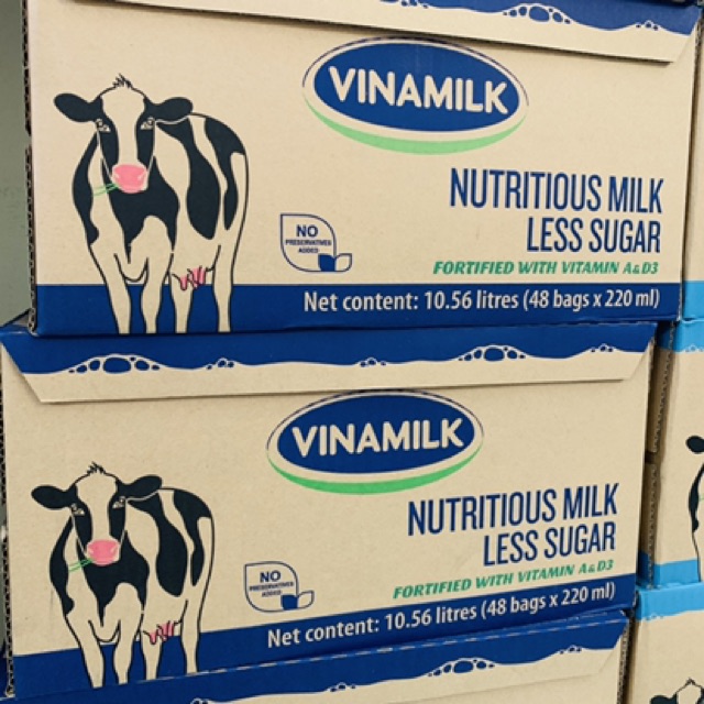 Thùng sữa bịch Vinamilk 48x220ml - đủ loại