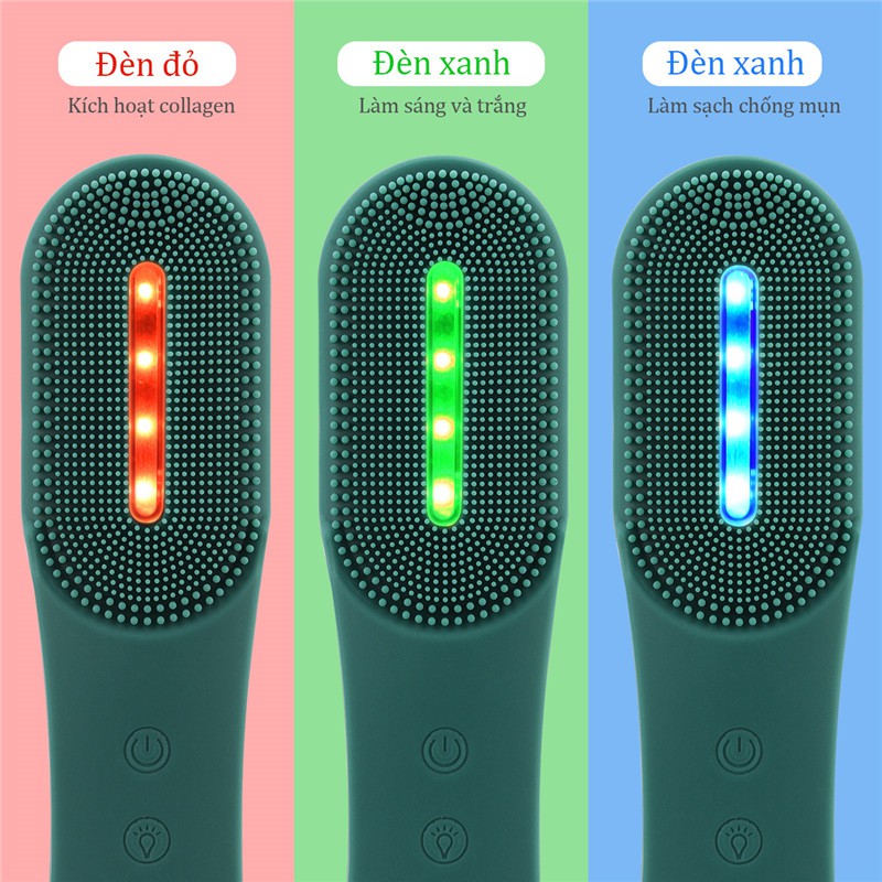Máy mát xa rửa mặt CkeyiN MR527 mini không dây bằng chất liệu silicon mềm tích hợp đèn LED Photon chất lượng cao | BigBuy360 - bigbuy360.vn