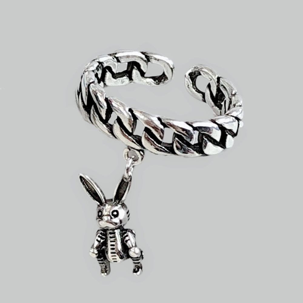 Nhẫn hở trang trí hình thỏ hoạt hình thời trang phong cách cổ điển