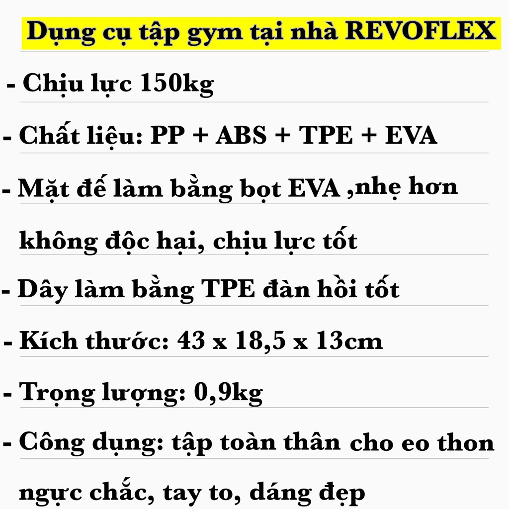 Dụng cụ tập gym tại nhà đa năng REVOFLEX, con lăn tập bụng và toàn thân - Bự Fitness