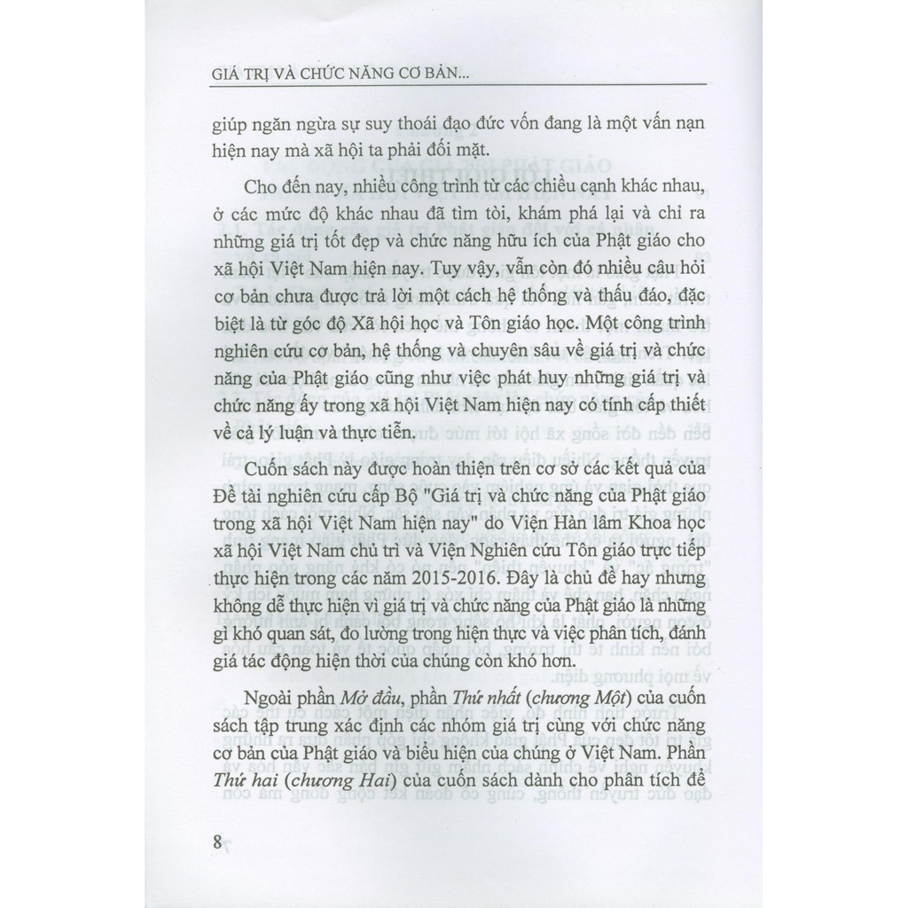 Sách - Giá Trị Và Chức Năng Của Phật Giáo Trong Xã Hội Việt Nam Hiện Nay