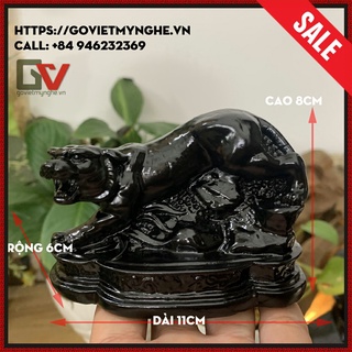 [Linh vật phong thủy] Tượng con Hổ trang trí phong thủy nhà cửa bàn làm việc - Màu Đen tuyền - Cao 8cm
