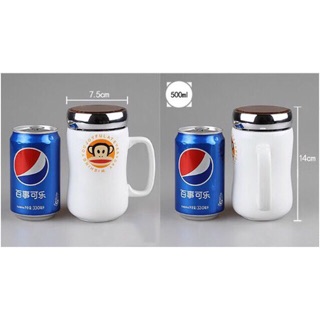 Ca (cốc) Sứ Giữ Nhiệt Nắp Bạc .