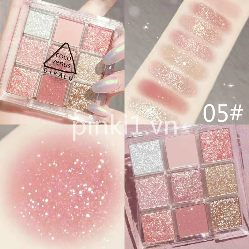 Bảng Phấn Mắt Chín Màu Lấp Lánh Chống Thấm Nước