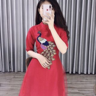 Áo dài công kèm CV ren