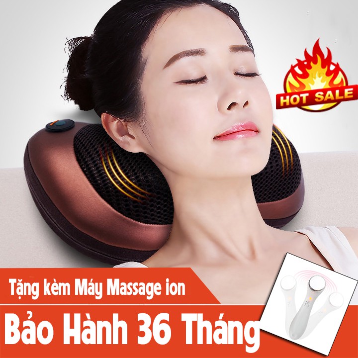 Gối Massage Hồng Ngoại NHẬT BẢN 8 Bi - BH: 1 Đổi 1