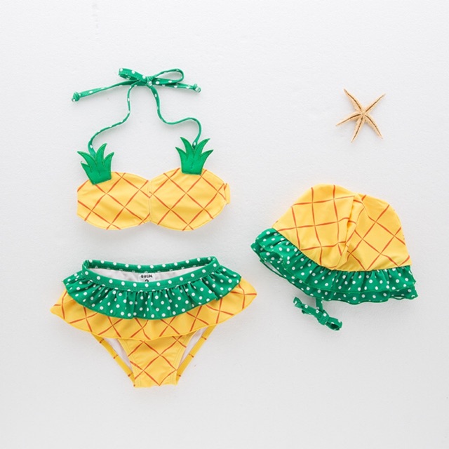 Set áo tắm bikini quả dứa siêu yêu cho bé