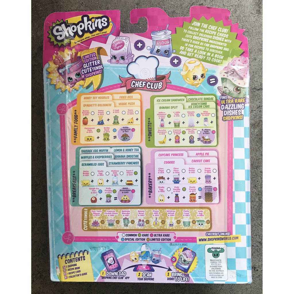 Bộ Đồ Chơi Thức Ăn Shopkins Season 6 Chef Club 5 Pack (Mỹ)