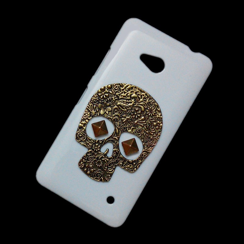 Retro Metal Skull Punk Stud Rivet Back Hard Cover Case for Nokia 3 5 6 8 Sirocco Lumia 430 530 535 540 550 620 640 XL 650 730 735 820 929 930 950 1320