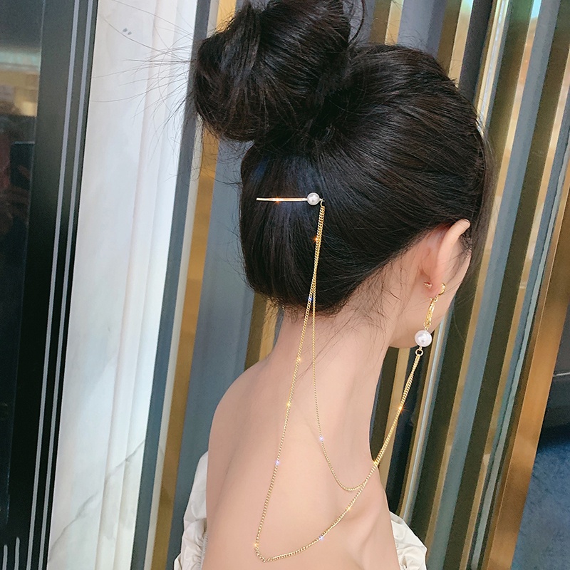 Bông Tai Dáng Dài Mạ Bạc 925 Đính Ngọc Trai Phong Cách Hàn Quốc Cho Nữ