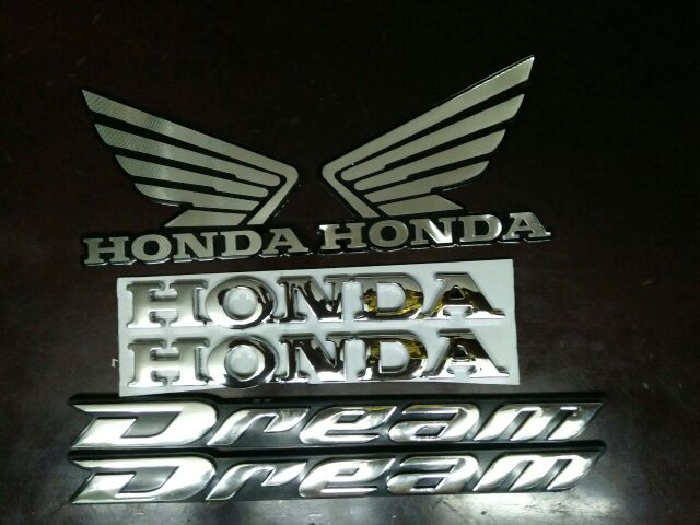 Bộ tem honda Dream nổi crôm 6 miếng