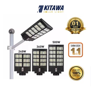 Đèn Đường Năng Lượng Mặt Trời Liền Thể 2 Cánh Kitawa 360W LT5360, điều khiển từ xa, chống nước IP65