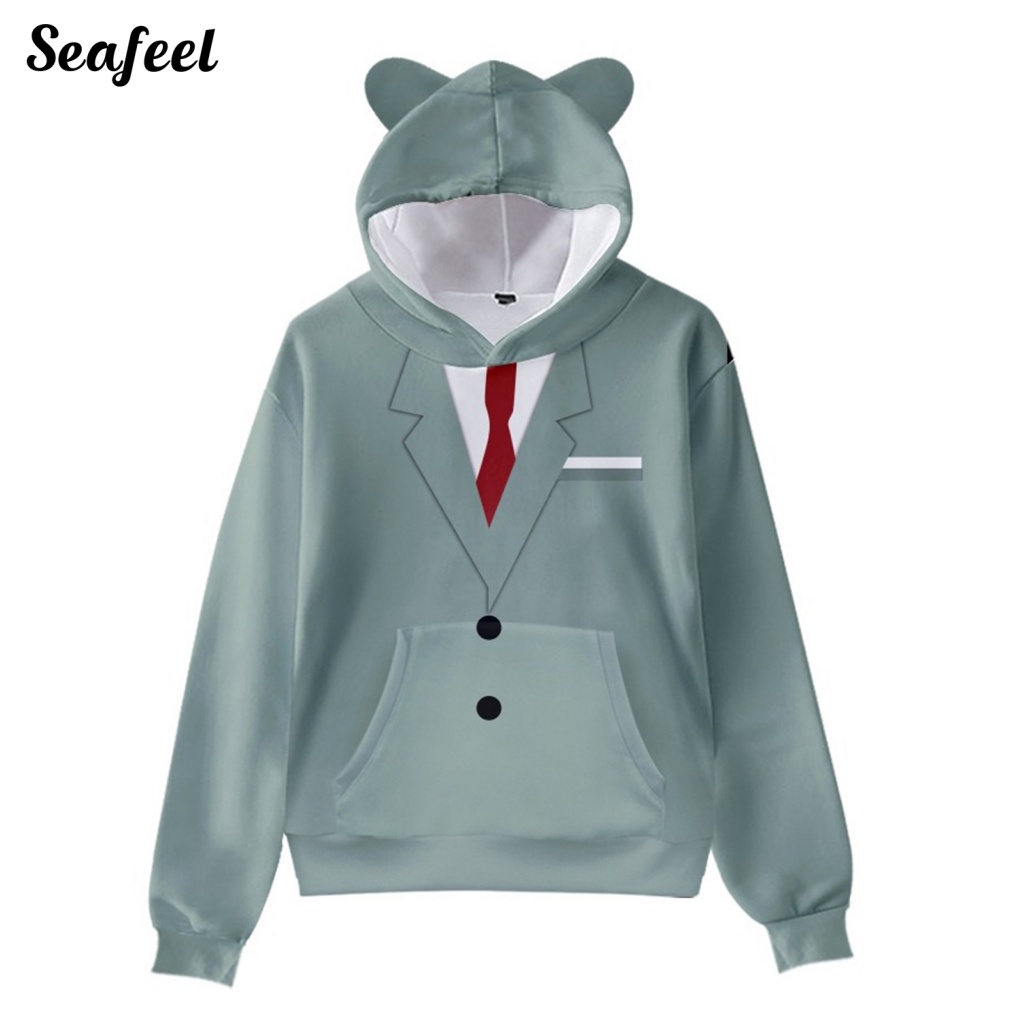 Sf_thiết Kế Tai Mèo Áo Hoodie Nam