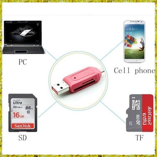 Đầu đọc thẻ nhớ PC USB OTG TF / SD Flash cho điện thoại | BigBuy360 - bigbuy360.vn