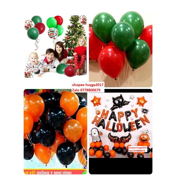 SET 50 BÓNG TRÒN TRANG TRÍ HALLOWEEN , TRANG TRÍ GIÁNG SINH SIZE 10&quot;=25cm