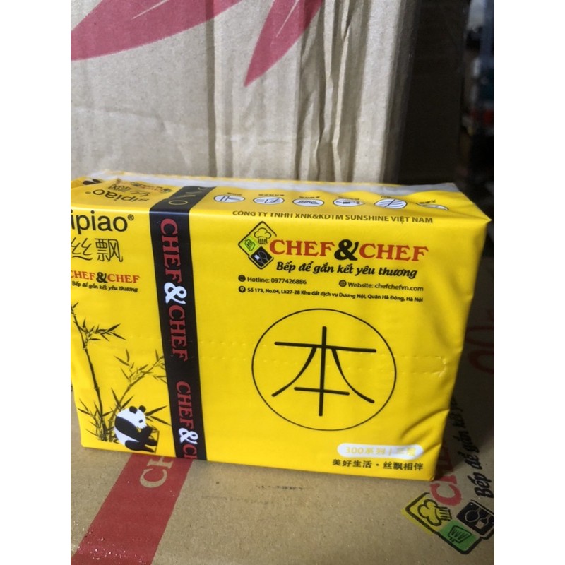 1 Gói 270 tờ giấy ăn Gấu trúc Sipiao SIZE NHỎ siêu dai