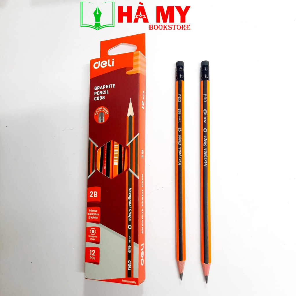 [Hỏa Tốc] Hộp 12 cây Bút chì Gỗ Cao Cấp HB Deli CC098 - 12 chiếc/ hộp