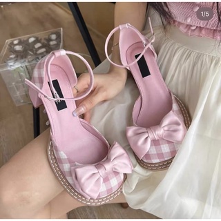 Giày nơ gót cao 7cm