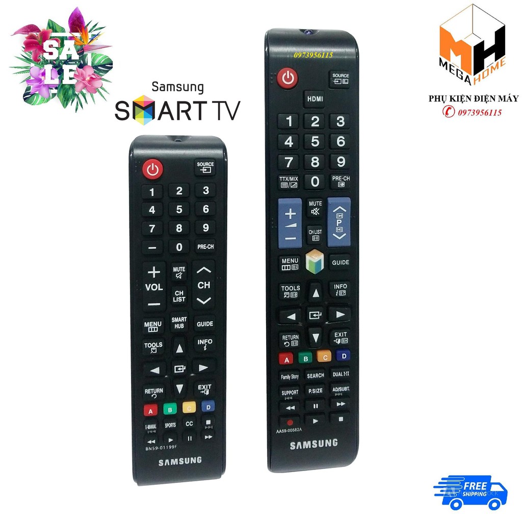 Điều khiển, remote tivi samsung smart (hàng loại 1)