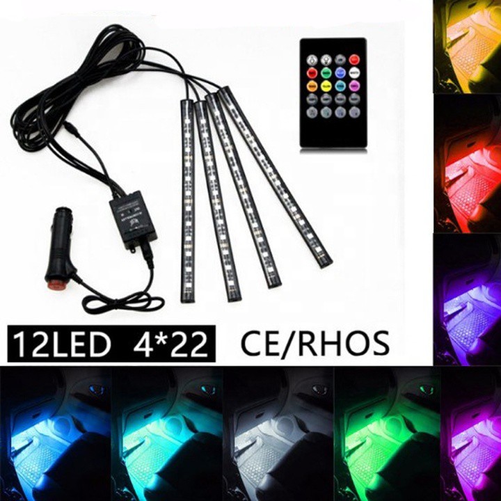 Bộ đèn LED 4 thanh các màu cao cấp đặt gầm xe ô tô RGB-5050 8 màu led chống nước IP65