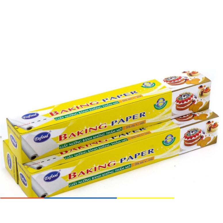 Giấy nến chống dính EU food 30cm x 5m - Giấy nướng không thấm dầu (1 cuộn)