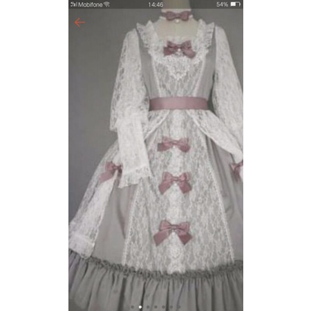 Đầm Cosplay  xám trắng