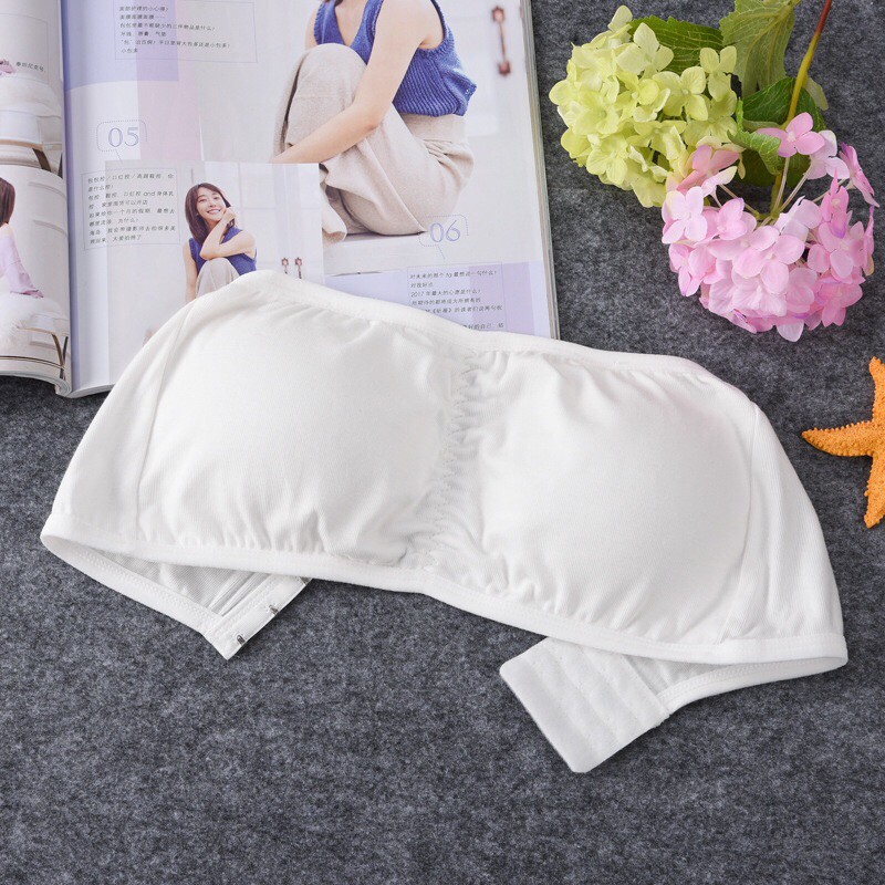 Áo ngực ko dây vải cotton có móc sau lưng 619