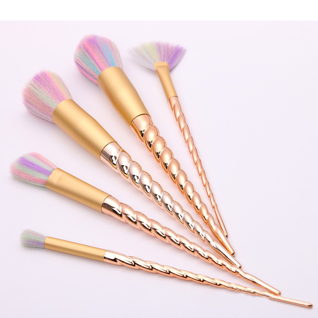 10pcs gold unicorn makeup brush cosmetics brushes makeup tools blush+silisponge