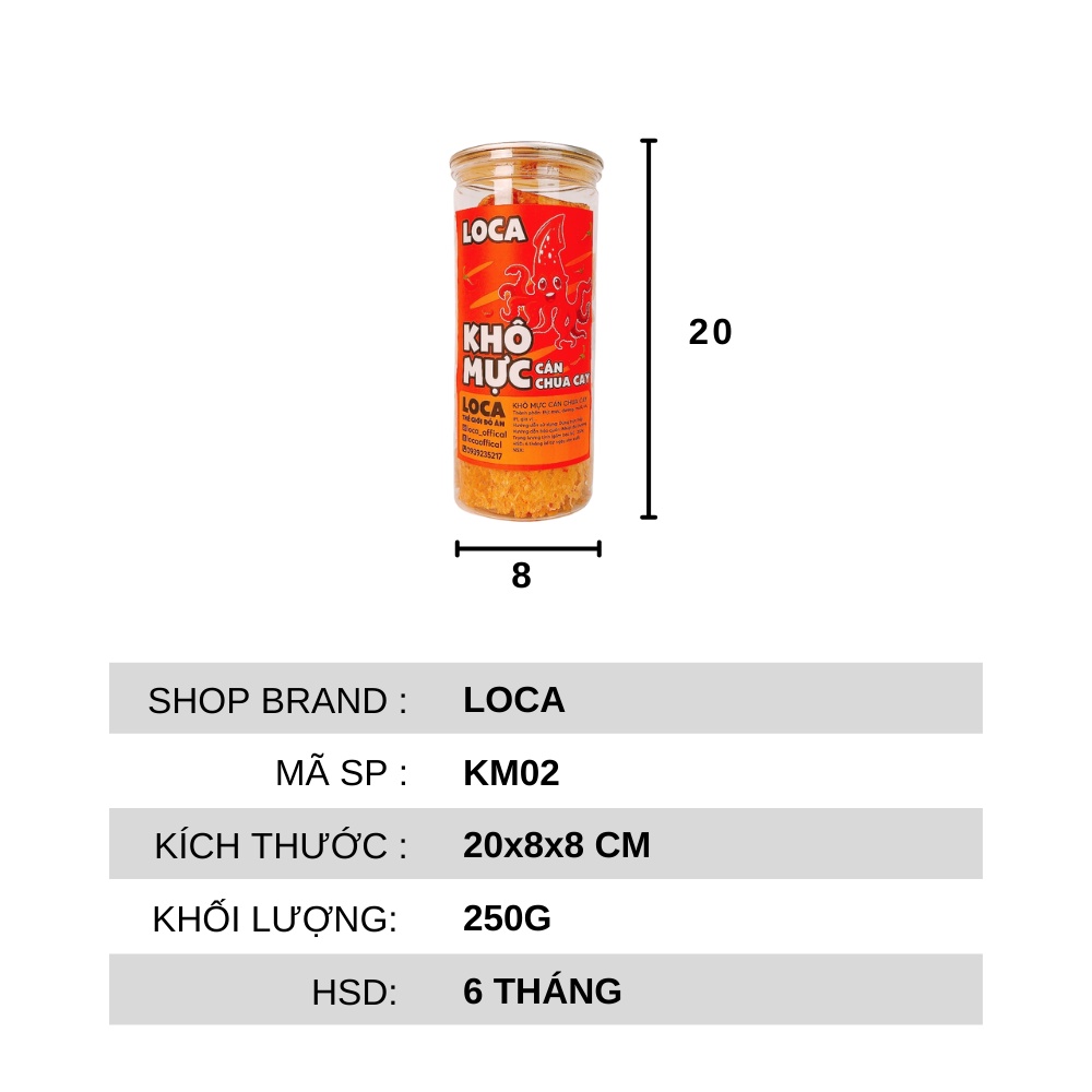 Khô mực cán chua cay 250g, đồ ăn vặt sài gòn LOCA KM02 | BigBuy360 - bigbuy360.vn