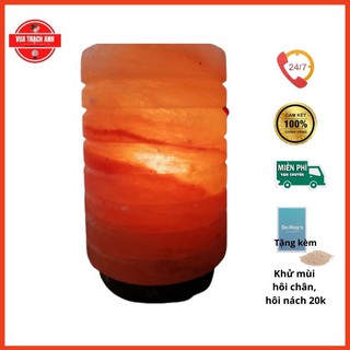 Đèn Đá Muối Himalaya Trụ Tròn Có Chén Tinh Dầu Nhập Khẩu Pakistan ⚡FREESHIP+QUÀ 20K⚡ Đá Tự Nhiên, Giá Gốc, Lọc Không Khí