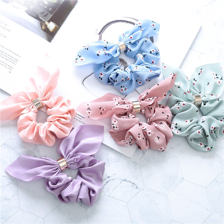 Dây Buộc Tóc Hoa Vải Chiffon Thời Trang