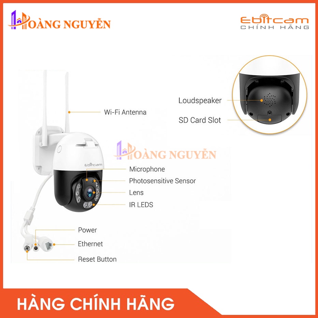 [NHÀ PHÂN PHỐI] Camera IP WIFI EBITCAM ET843 Full HD 2.0MP