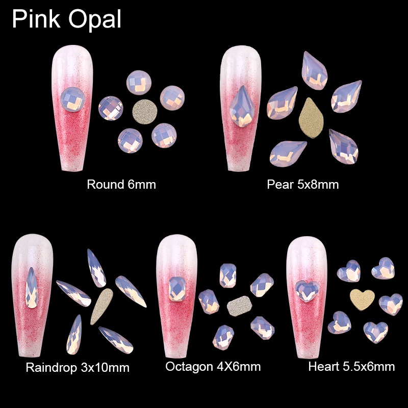 Bộ 20 Viên Đá Opal 3D Đính Móng Tay Lấp Lánh