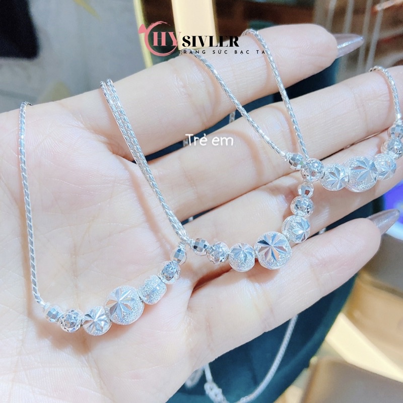 Dây chuyền bạc ta cho bé trai bé gái dây chuyền bi bạc thật cho bé