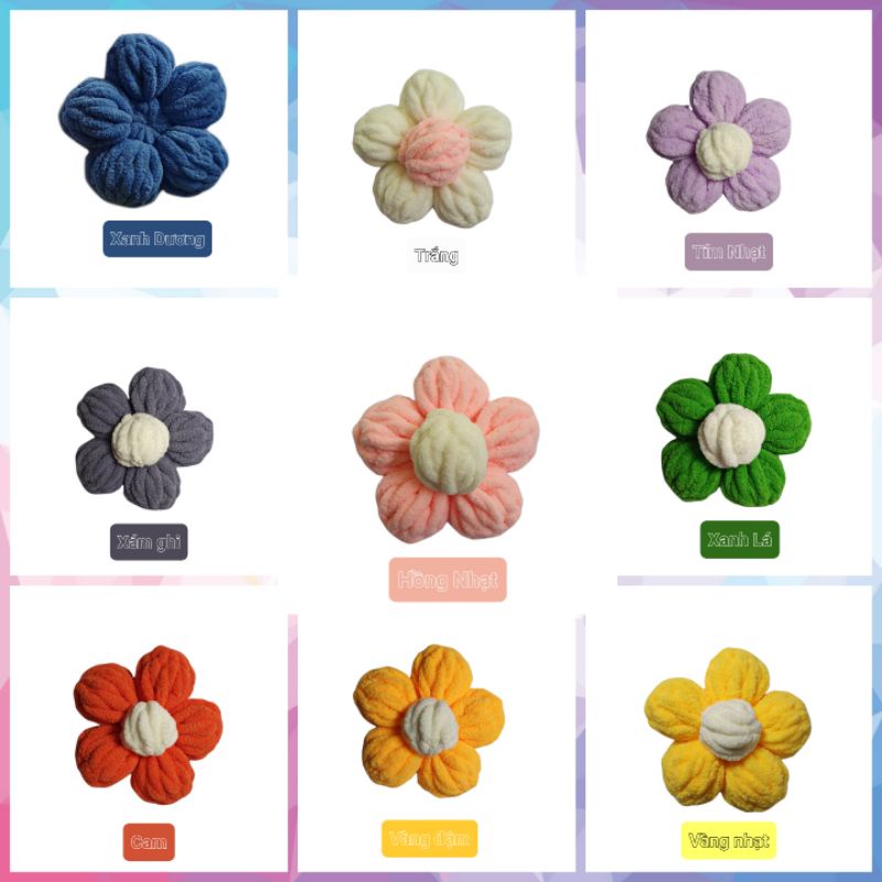 GHIM CÀI, PIN CÀI ÁO, BALO HÌNH HOA LEN DỄ THƯƠNG