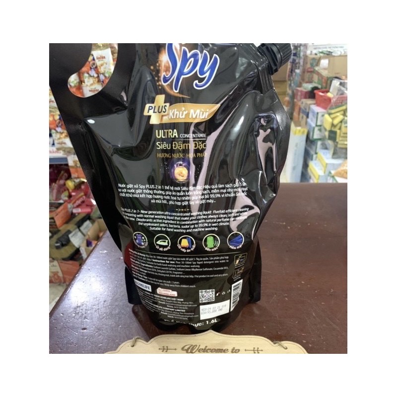 NƯỚC GIẶT XẢ 2IN1 SPY PLUS ĐEN 1500ML