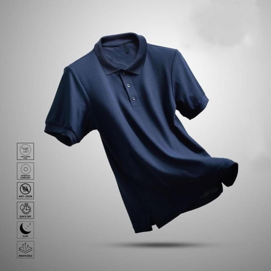 Áo thun polo cộc tay cổ bẻ trơn, nhiều màu, chất liệu vải mềm mịn, dáng body vừa người, trẻ trung, năng động | BigBuy360 - bigbuy360.vn