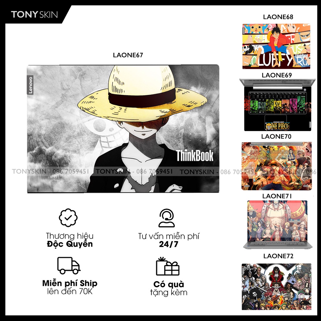 Miếng Dán Skin Laptop LENOVO In Hình One piece Bộ 12 -Inbox Mã Máy