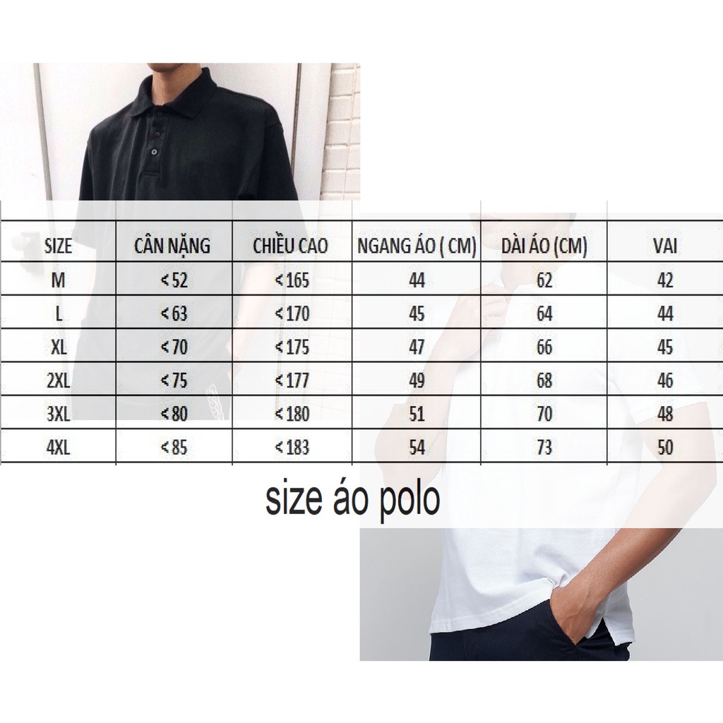 Áo Polo Nam Trắng áo thun có cổ Polo phong cách lịch lãm Phông nam cổ trụ in 3D sắc nét chất vải thoáng mát -B&W POLO32 #6