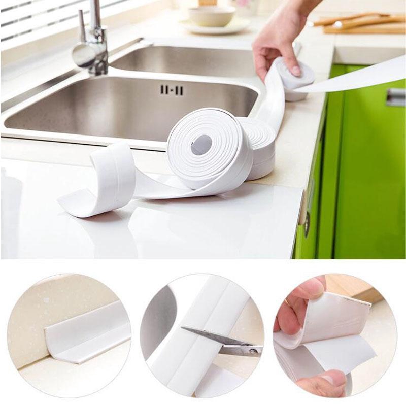 Cuộn băng dán tự dính bằng chất liệu PVC chống ẩm chống thấm nước cho phòng tắm/bồn rửa/bếp