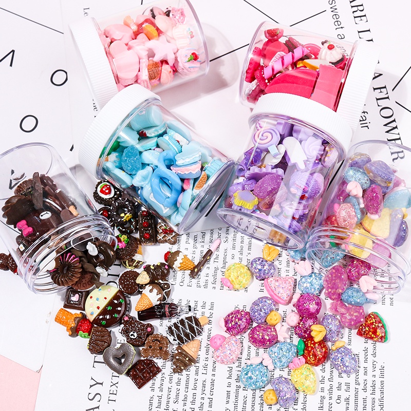 Charms nhiều màu, nhiều loại trang trí ốp điện thoại, gương, cặp tóc xinh xắn