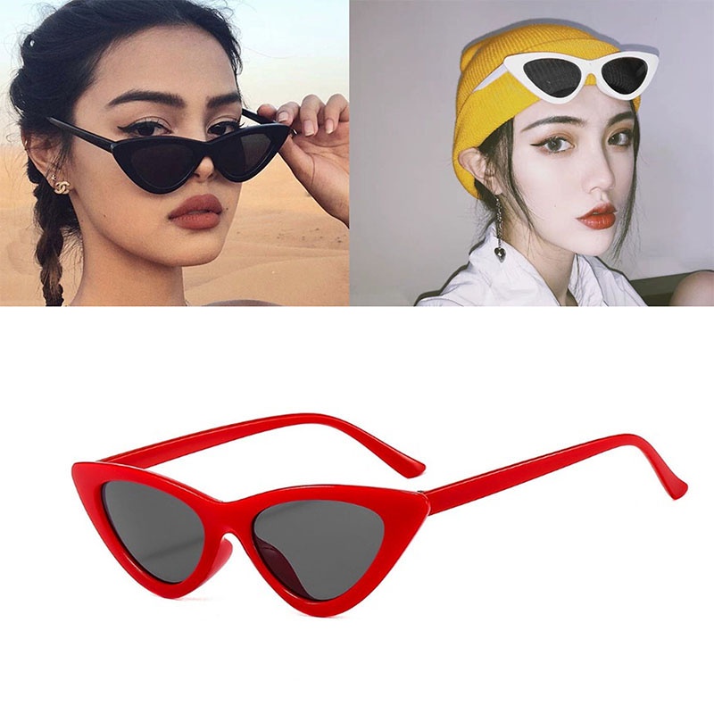 Kính mát mắt mèo tam giác nhỏ phong cách retro thời trang dành cho nữ